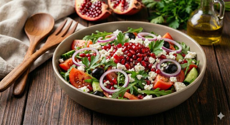 Peynirli Narlı Akdeniz Salatası: Pratik ve Ferah Bir Salata Tarifi